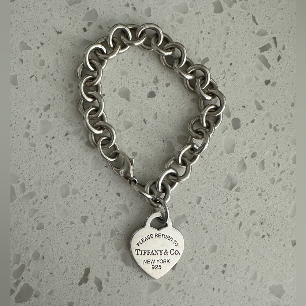 Tiffany & Co. Silver Return to Tiffany Heart Tag Charm Bracelet Authentic 925